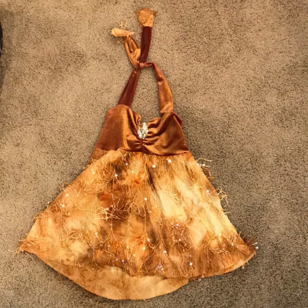 Gold halter top